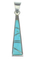 Turquoise Inlay Silver Southwest Pendant WX57967